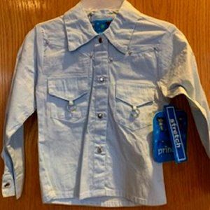 NWT Girls Princess Collection Blue Western Shirt 4